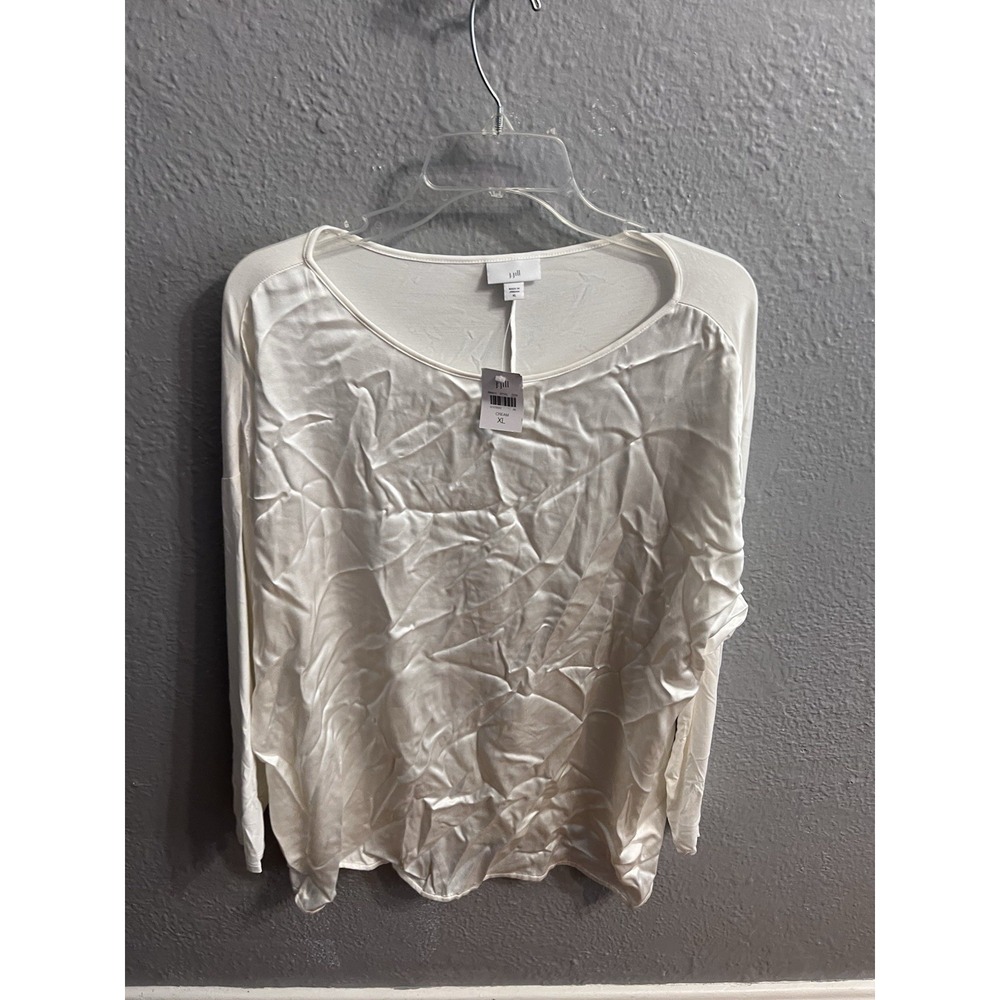 J. Jill Shirt Womens Off White Size XL Pullover 3/4 Sleeve